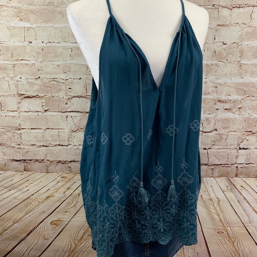 Lovestitch embroidered tassel boho blouse